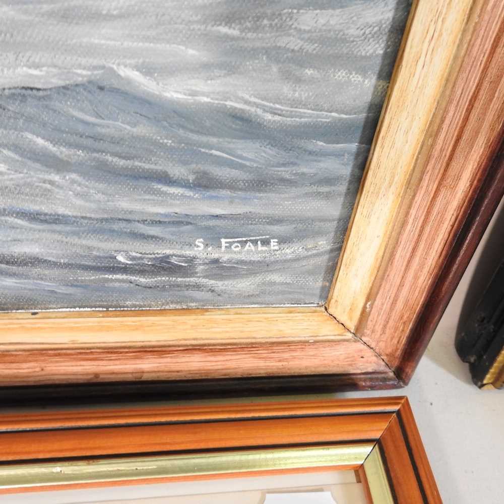 A Foale, 20th century, sailing boats, signed oil on canvas, 50 x 60cm, together with three others - Bild 6 aus 8