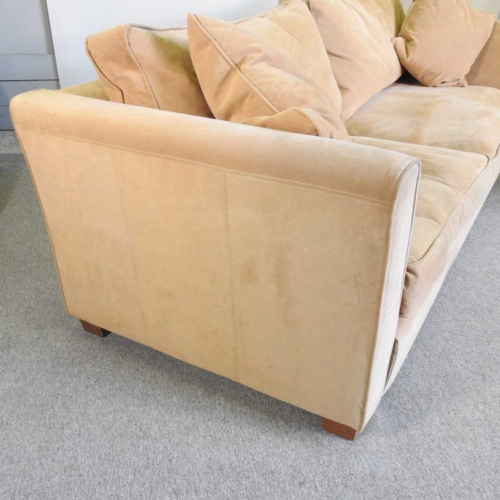 A Collins & Hayes beige suede upholstered sofa, with loose cushions 217w x 95d x 89h cm This is - Bild 3 aus 5