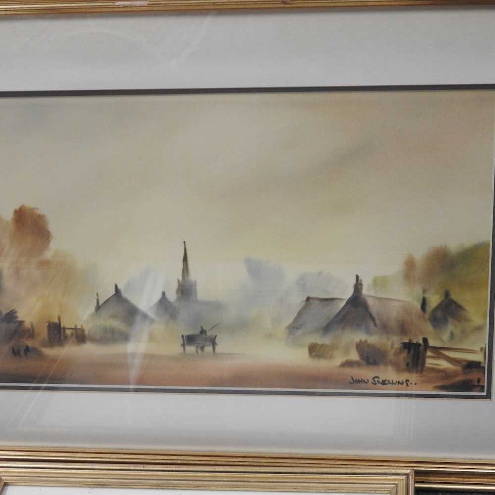 John Snelling, 19th century, village landscape, signed watercolour, 27 x 42cm, together with a - Image 6 of 8