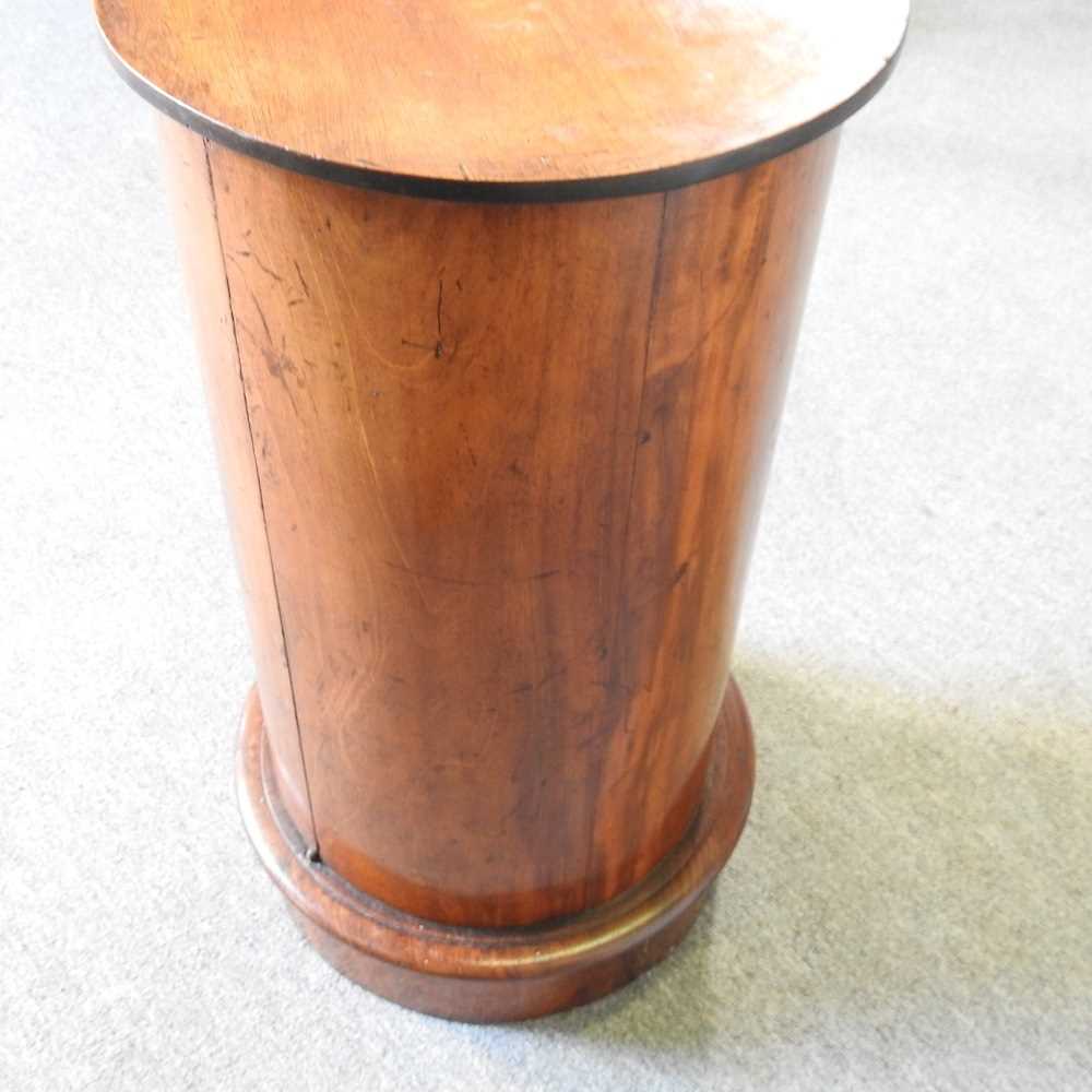 A 19th century French cylinder pot cupboard, together with a 19th century elm seated splat back - Image 2 of 7