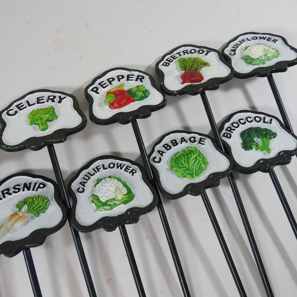 A set of six painted metal vegetable markers, together with another set (12) - Image 3 of 3