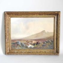 William Henry Dyer, 1890-1930, Hey Tor Dartmoor, signed watercolour, 35 x 48cm