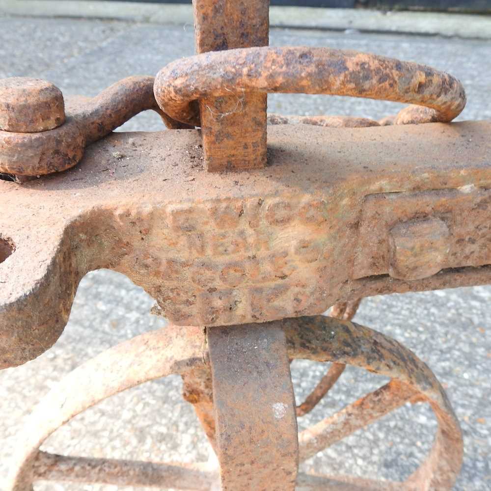 A 19th century iron hand plough, 300cm long - Image 3 of 5