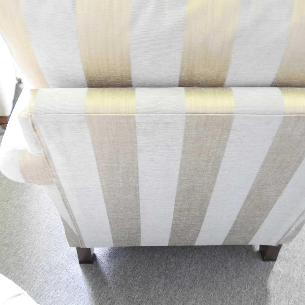 An Alston cream and gold striped two seater sofa, 200cm, together with a pair of matching - Image 4 of 10