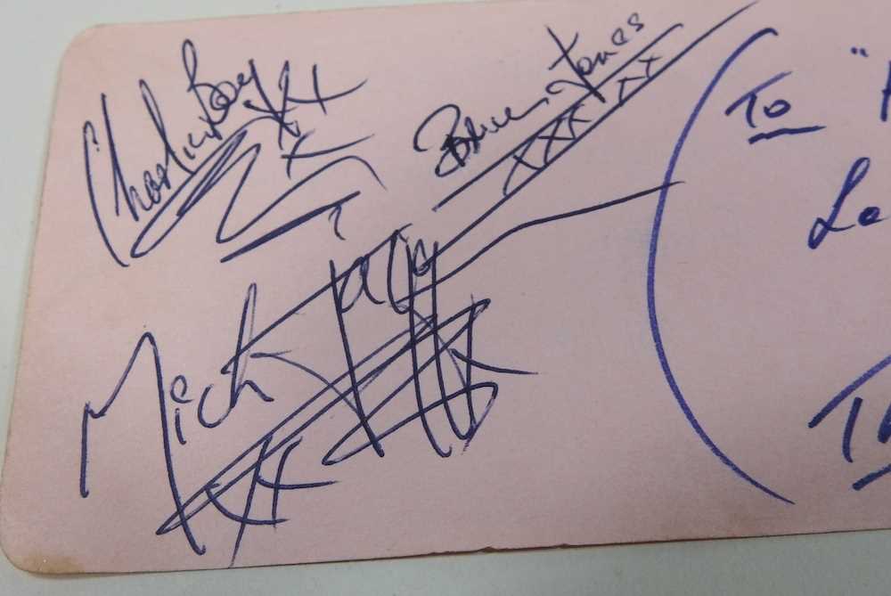 A page from an autograph book with the signatures of The Rolling Stones, Brian Jones, Keith - Image 5 of 6