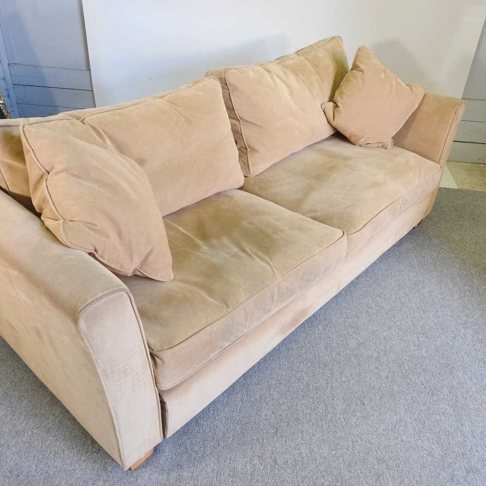 A Collins & Hayes beige suede upholstered sofa, with loose cushions 217w x 95d x 89h cm This is - Bild 4 aus 5