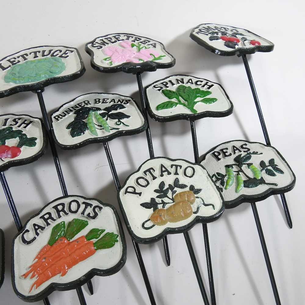 A set of six painted metal salad markers, six vegetable and ten herb markers - Image 2 of 4