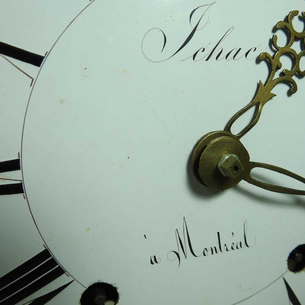 A 19th century French wall clock, with a white enamel dial and weight driven movement, 25cm wide - Bild 11 aus 11