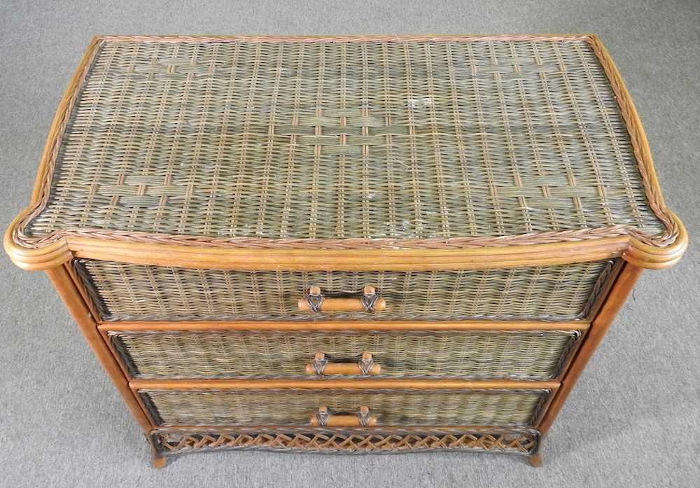 A wicker chest of three drawers 97w x 51d x 91h cm - Image 3 of 4