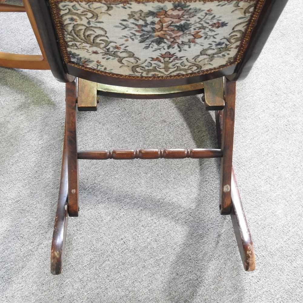 An Ercol style spindle back armchair, together with an early 20th century folding chair and a - Image 4 of 12