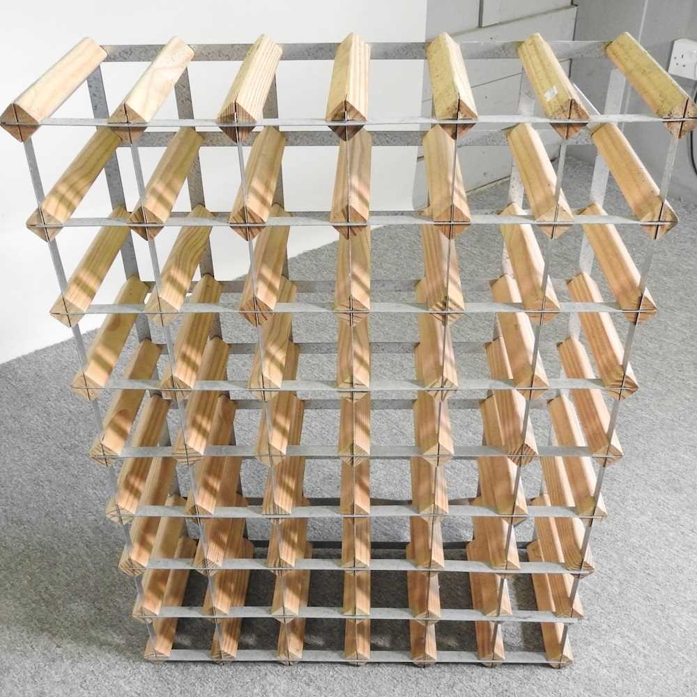 A wooden wine rack, together with another smaller, 61cm wide (2) - Image 2 of 3