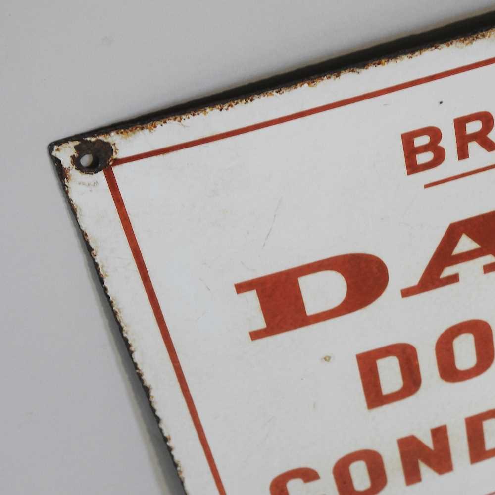 A vintage British Railways, Danger, Don't Touch Conductor Rails, enamel sign, 31 x 50cm - Image 3 of 4