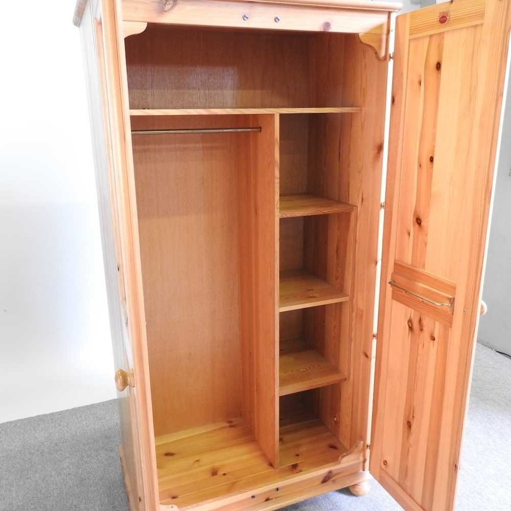 A modern pine double wardrobe, on turned feet 96w x 59d x 184h cm - Image 3 of 4