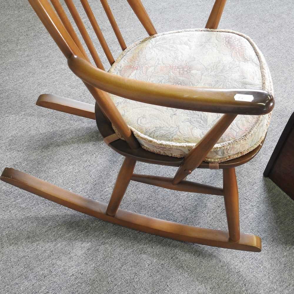An Ercol style spindle back armchair, together with an early 20th century folding chair and a - Image 6 of 12