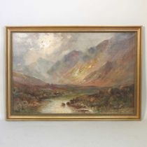 Graham Williams, 1895-1950, mountain river landscape, oil on canvas, signed Graham Williams, 50 x