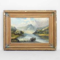 Alice O Clay, 19th century, mountain river landscape, signed and dated 1888, oil on canvas laid on