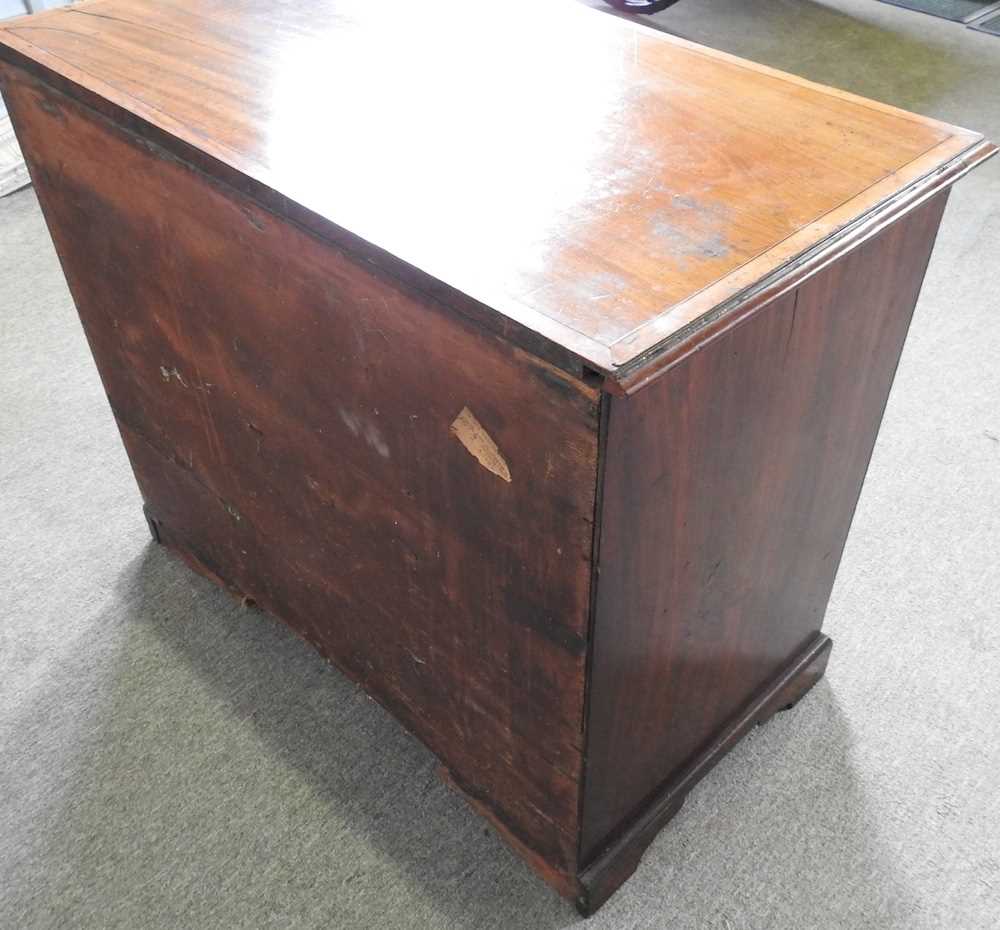 A 19th century mahogany, inlaid and crossbanded kneehole desk, on bracket feet 91w x 53d x 77h cm - Image 2 of 4