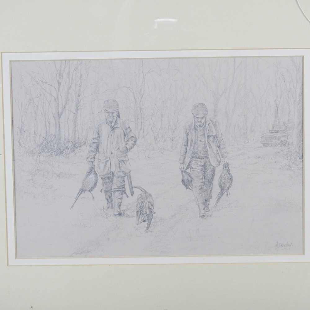 Mandy Dearsley, 20th century, A Good Retrieve, signed watercolour, 24 x 19cm, together with two - Image 3 of 6