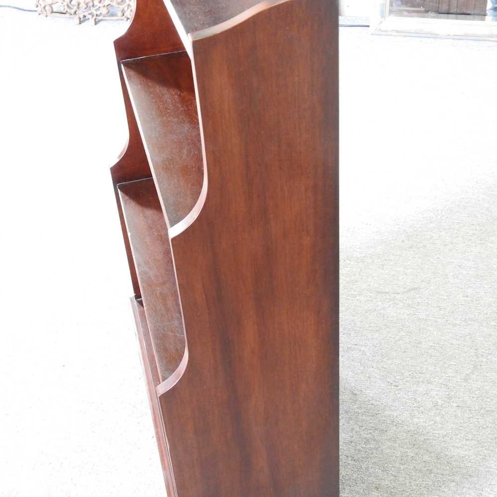 A mahogany and inlaid waterfall bookcase, on bracket feet 64w x 27d x 104h cm - Image 6 of 7