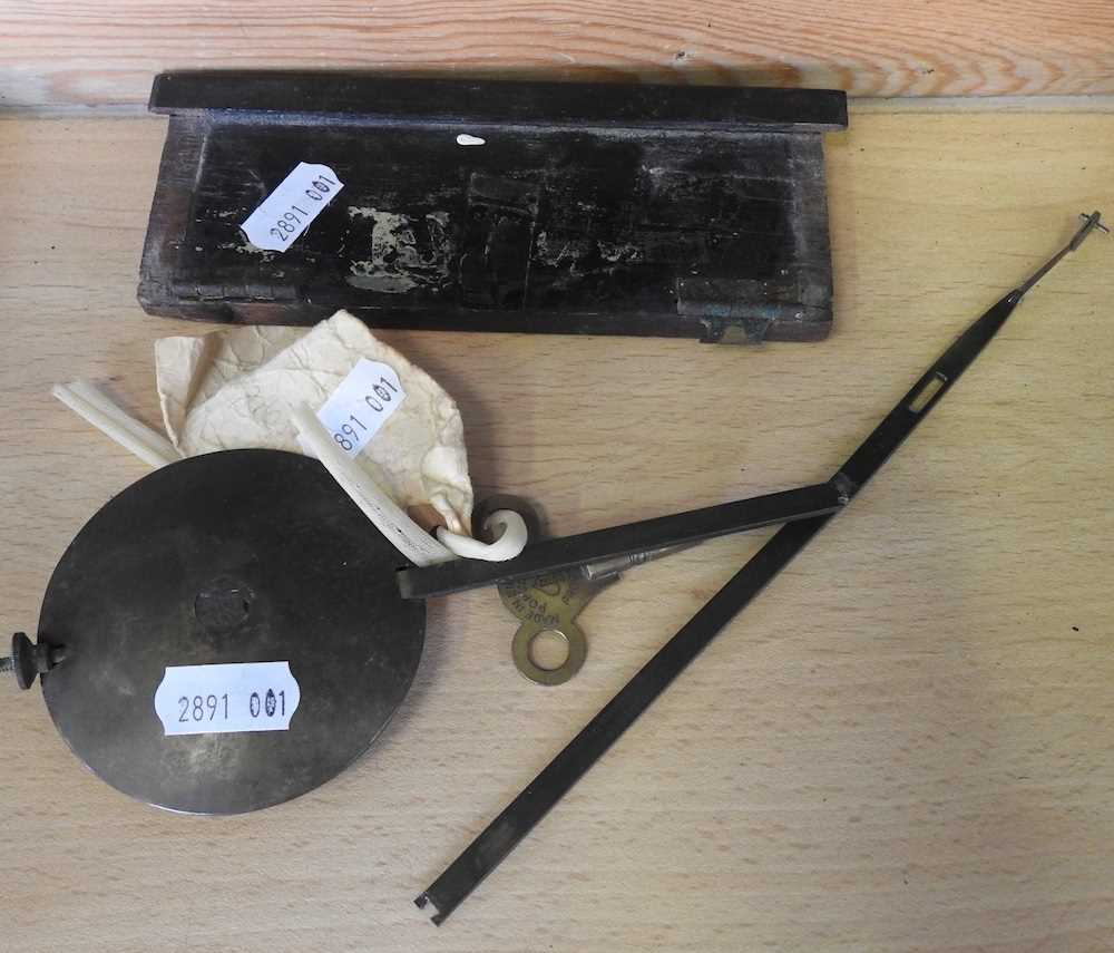 A 19th century rosewood, cut brass and inlaid drop dial wall clock, the case inlaid with flags and - Image 2 of 6