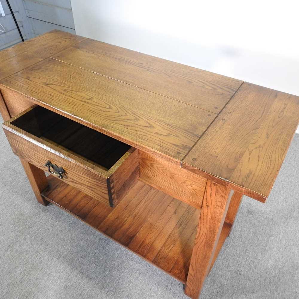 A modern oak side table, with an undertier 108w x 45d x 75h cm - Image 3 of 4