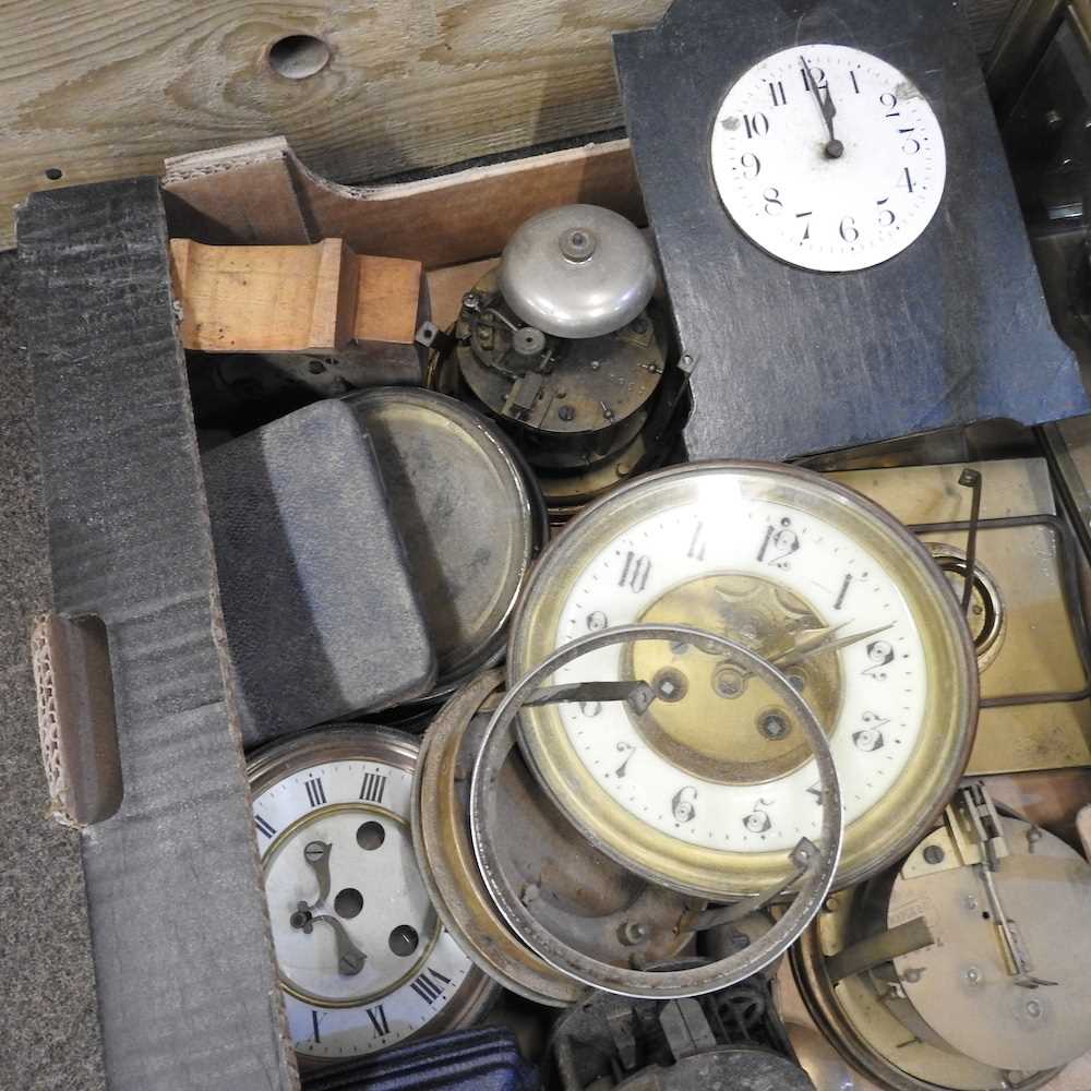 A 19th century four glass mantel clock, for restoration, together with a collection of clock parts - Image 4 of 6