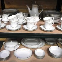 An extensive Noritake Highclere pattern tea and dinner service, with twelve place settings, to