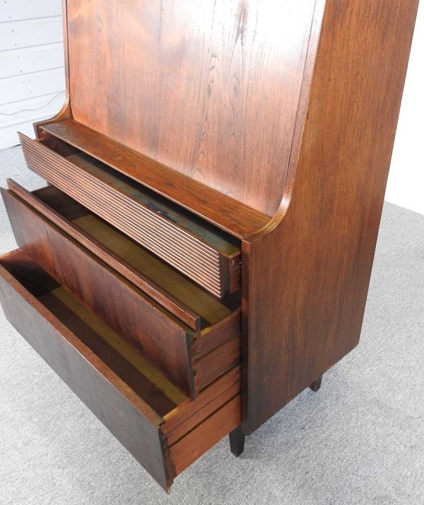 Attributed to Robert Heritage, a 1960's hardwood secretaire, with a hinged fall, on tapered legs 76w - Image 4 of 4