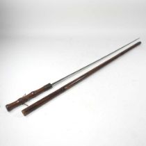A 19th century bamboo swordstick, 96cm long Overall complete and usable. The bamboo is split. The