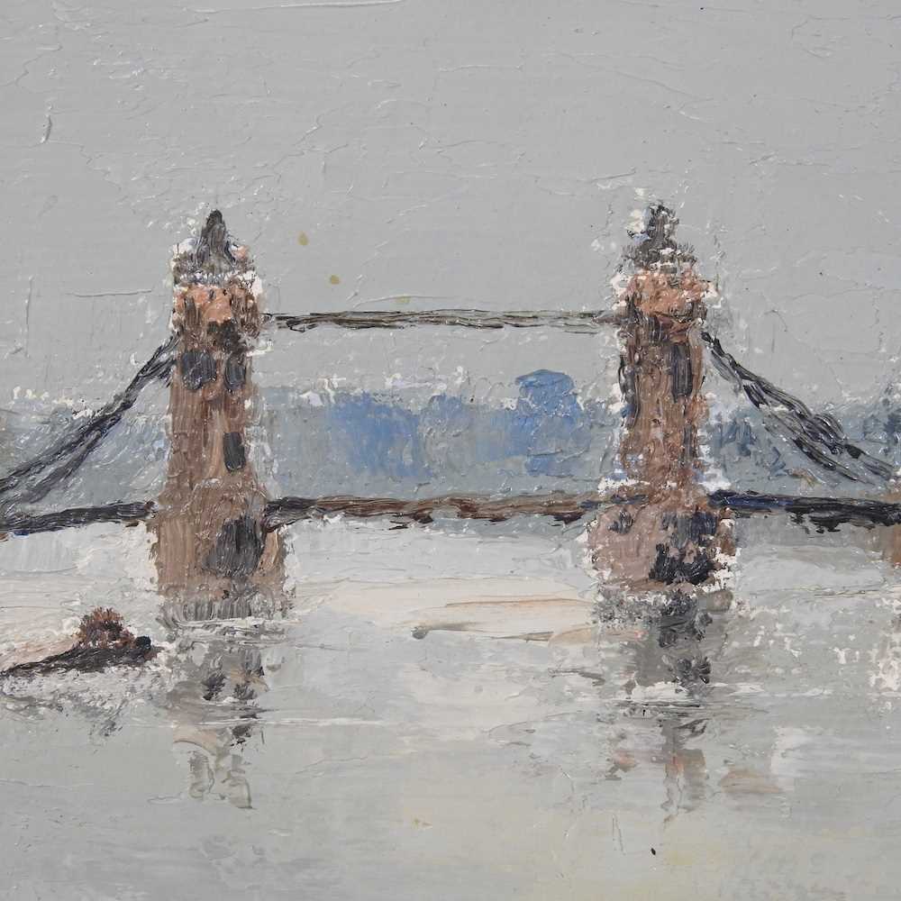 ARR Major General Cosmo Nevill, 1907-2002, view of the Thames with Tower bridge, signed and dated ' - Image 4 of 7