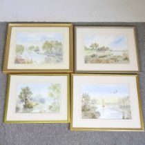 Brian Pymer, contemporary, landscape, signed watercolour, together with three others by the same