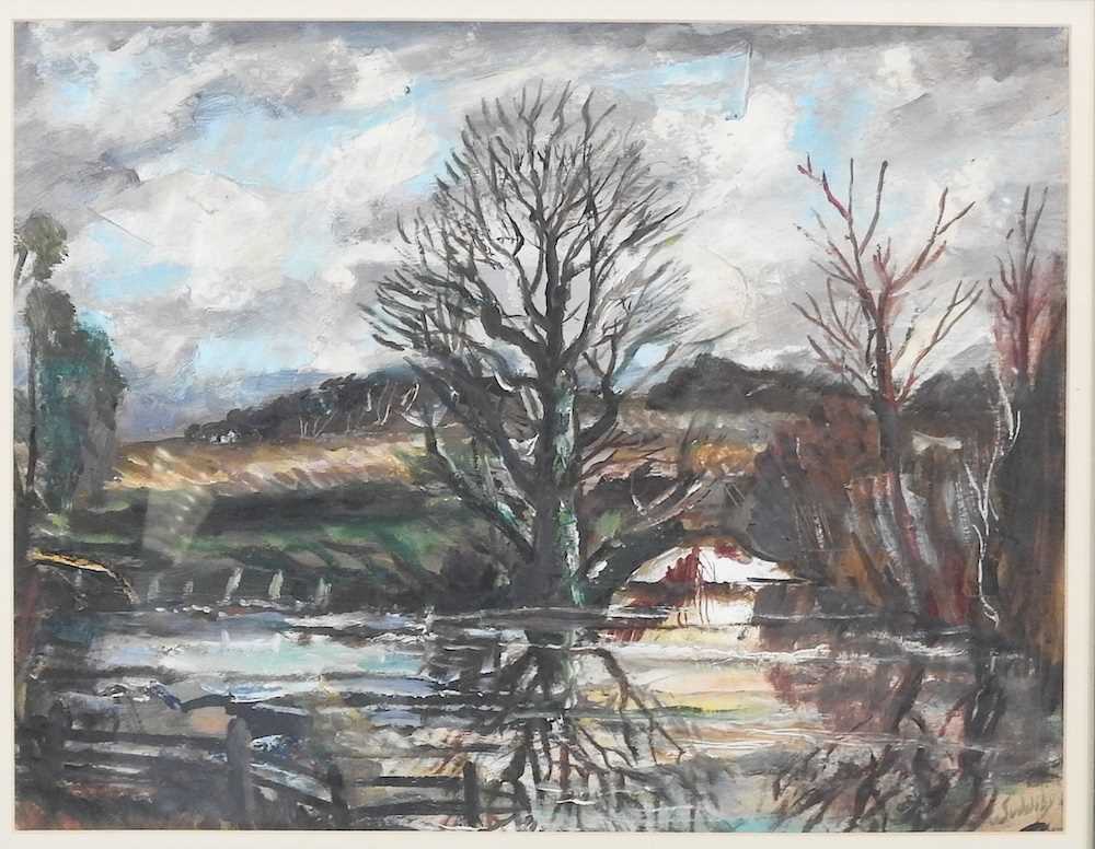 Rowland Suddaby, 1912-1972, Suffolk landscape, signed oil, 36 x 46cm Overall condition looks to be - Bild 3 aus 6