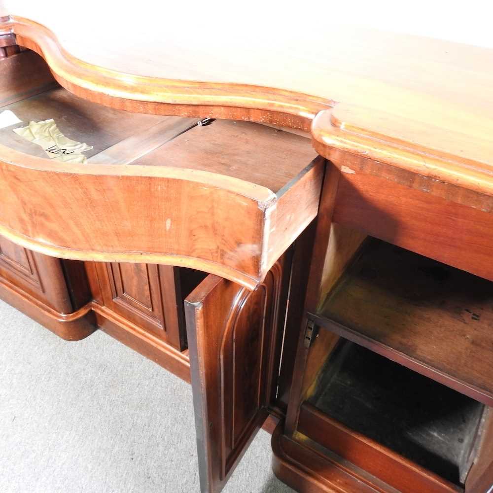 A Victorian mahogany mirror back chiffonier, of inverted breakfront shape, on a plinth base 149w x - Image 5 of 5