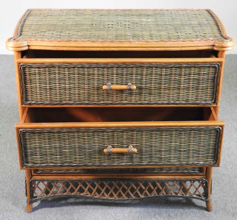 A wicker chest of three drawers 97w x 51d x 91h cm - Image 2 of 4