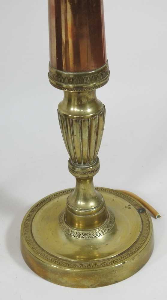 A Victorian silver plated table lamp base, with Registration diamond, 41cm high, together with an - Image 6 of 9