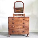 A Victorian mahogany chest of drawers, together with a Victorian swing framed toiletry mirror (2)
