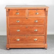 A Victorian style hardwood chest of drawers 107w x 49d x 111h cm