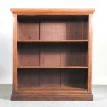 A 19th century oak dwarf open bookcase, on a plinth base 111w x 122h x 35d cm Overall complete and