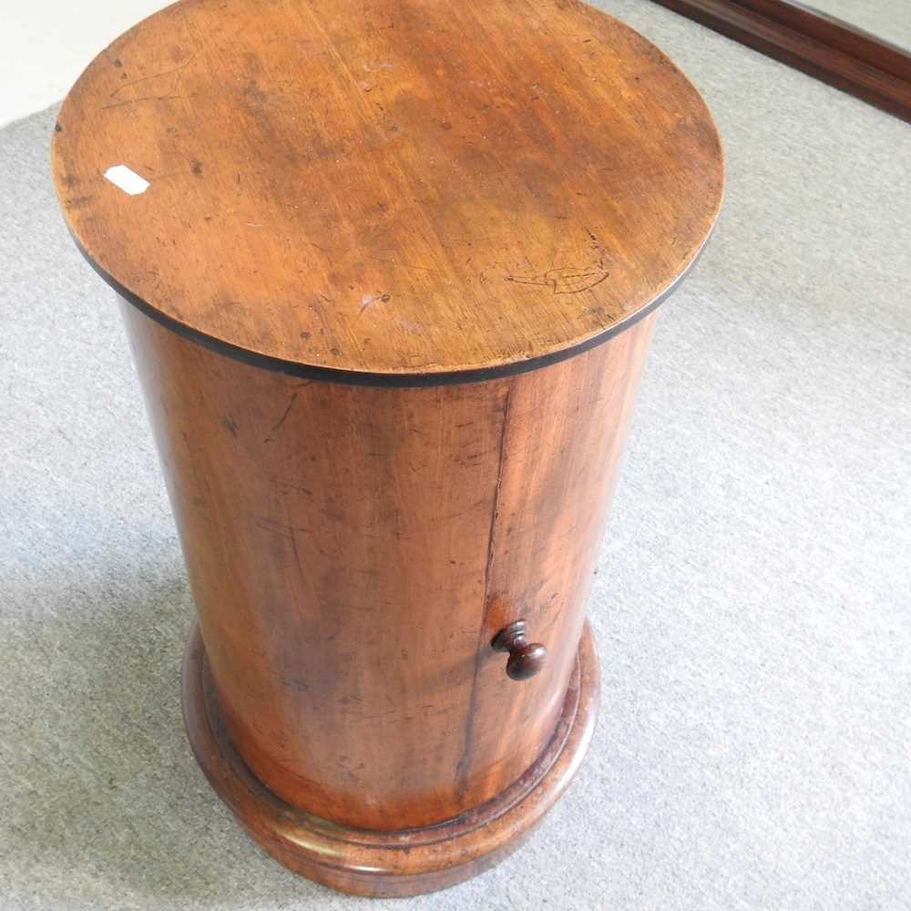 A 19th century French cylinder pot cupboard, together with a 19th century elm seated splat back - Image 6 of 7