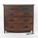 A 19th century mahogany apprentice chest, containing two short over three long drawers 46w x 24d x