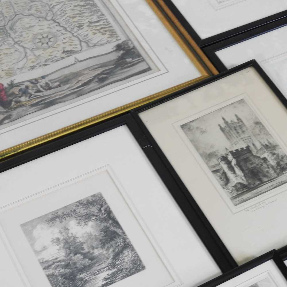 A collection of 19th century etchings and engravings, together with various decorative china - Image 5 of 6
