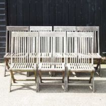 A set of seven teak garden chairs (7)