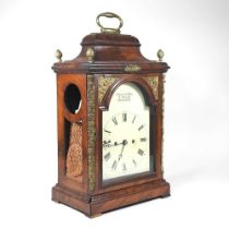 A walnut cased bracket clock, the painted dial signed Camerer & Cuss, 2 Broad Street, Bloomsbury,