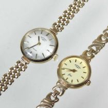 A Rotary 9 carat gold cased vintage ladies wristwatch, 16g, together with another 11g (2)