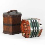 A mid 20th century German National Band concertina, 19cm wide, cased