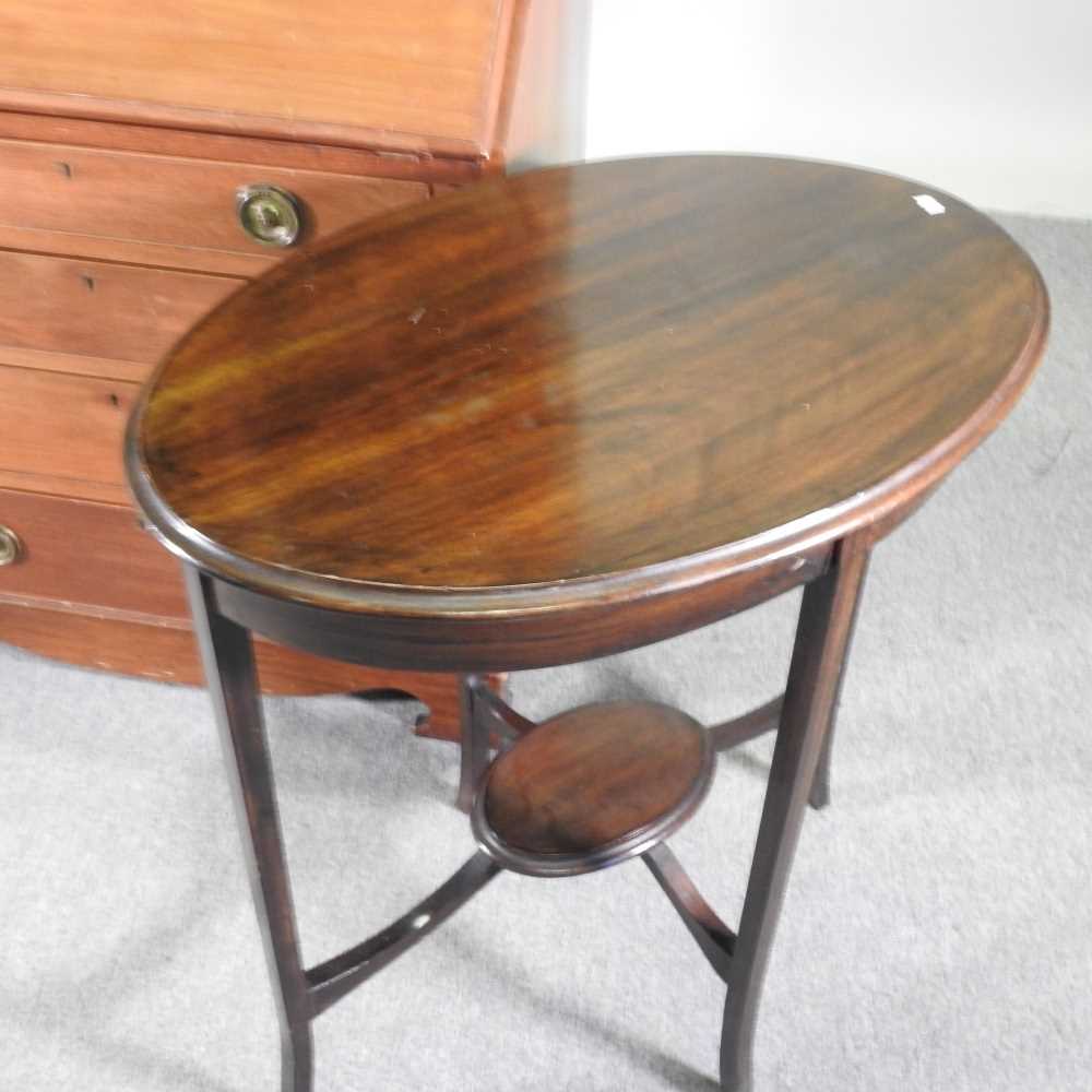 An Edwardian bureau bookcase, together with an occasional table (2) 82w x 46d x 199h cm - Image 6 of 6