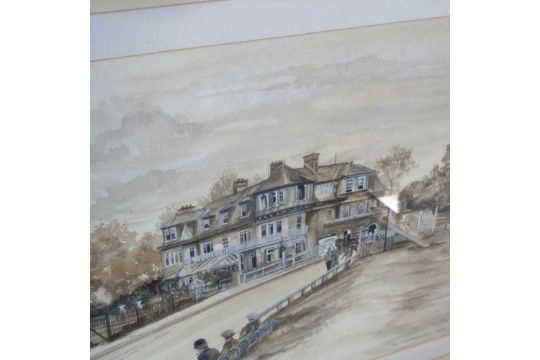 A M Girling, 20th century, The Wherry Hotel, signed watercolour, 30 x 40cm, together with three - Image 3 of 12