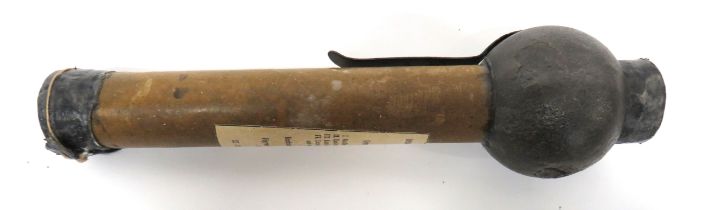 WW1 Inert Austrian/German Stick Ball Grenade cast iron, ball body.  Central filling hole.  Rear