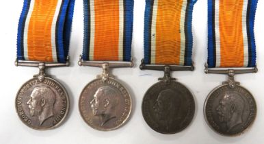 Four WW1 South African Silver War Medals silver War medals named ""Sjt. J H Long S.A.M.C."" ... ""S/