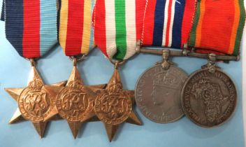 WW2 South African Medal Group consisting 1939-45 Star, Africa Star, Italy Star, 1939-45 War medal,